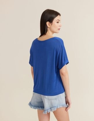 Blusa Ampla Tricot - Azul Estelar
