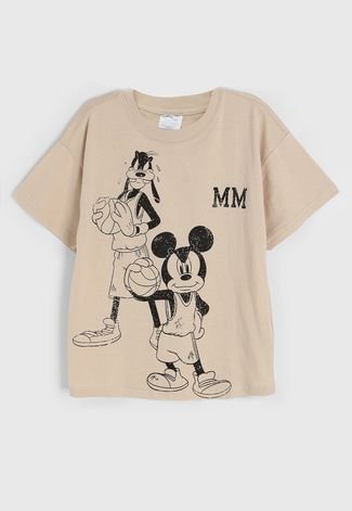 Camiseta Cotton On Mickey Mouse Bege