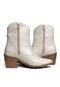 Bota Texana Western Bico Fino Cano Curto Country Couro Croco Off White Kuento Shoes - Marca KUENTO SHOES