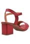 Sandália Salto Grosso Rosa Chic Calçados Salto Alto 7 cm Bloco Quadrado Vermelho - Marca Rosa Chic Calçados