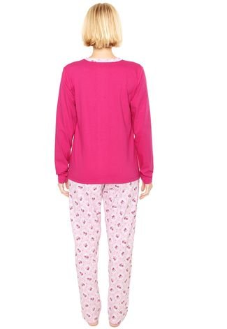 Pijama Bela Notte Romântico Rosa/Branco
