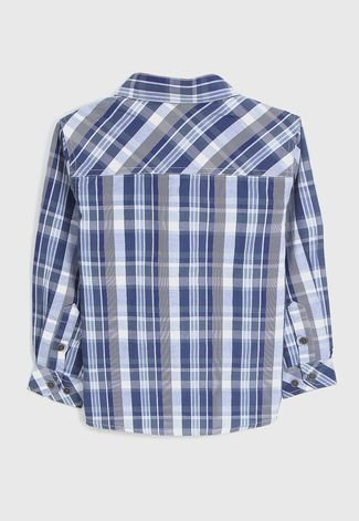 Camisa Infantil Típica Xadrez - Azul