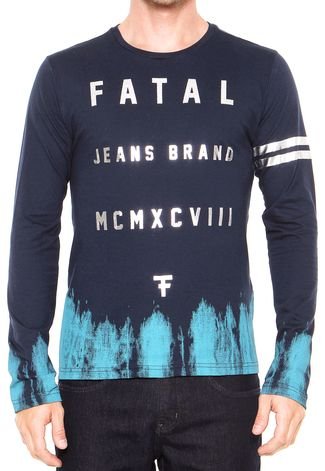 Camiseta Fatal Surf Estampada Azul-Marinho