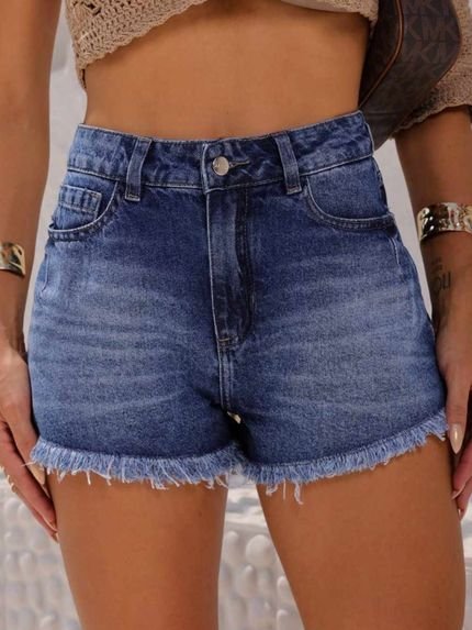 Shorts Jeans Confort Azul Feminino Incolor - Marca Crawling