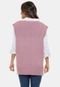 Tricô Colete Pink Tricot Fang Mullet e Corte Sofisticado Feminino - Marca Pink Tricot
