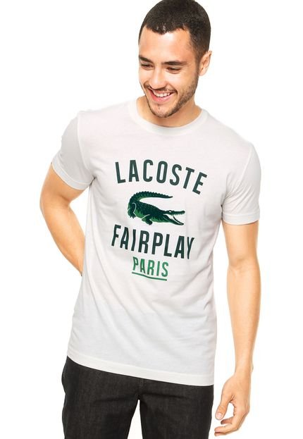 Camiseta Lacoste Paris Off-white - Marca Lacoste