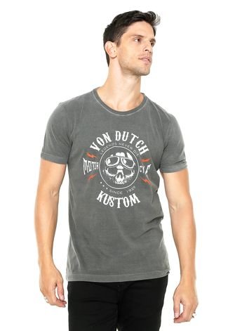 Camiseta Von Dutch  Motorcycle Kustom Cinza