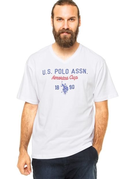 Camiseta Manga Curta U.S. Polo Bordado Branco - Marca U.S. Polo