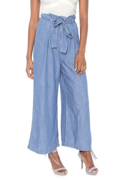 Calça Jeans Dzarm Pantalona Lisa Azul - Marca Dzarm
