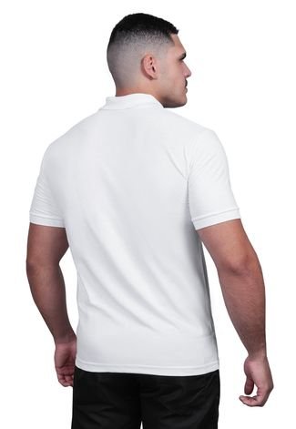 Camisa Polo Masculina Manga Curta Techmalhas Branco