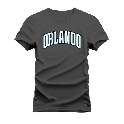 Camiseta Plus Size Algodão Premium Confortável Orlando  - Grafite - Marca Nexstar