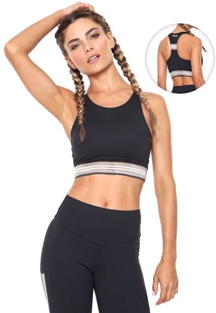 Top Fila Sixfit II Preto - Marca Fila