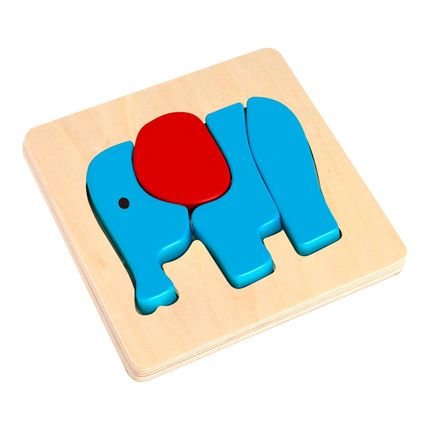 Menor preço em Quebra Cabeça Tooky Toy de Madeira - Elefante - TKG011 - Multicolorido