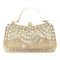 Bolsa Clutch Liage Festa Casamento Pedraria Pedra Brilhante Strass Brilho Franja e Metal Dourado - Marca Liage