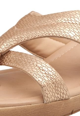 Sandália Comfortflex Texturizado Dourado