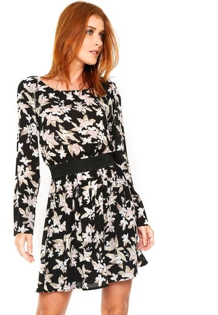 Vestido Meiling Curto Estampado Preto - Marca Meiling