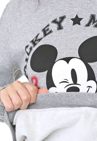 Moletom Flanelado Fechado Cativa Disney Mickey  Azul Marinho