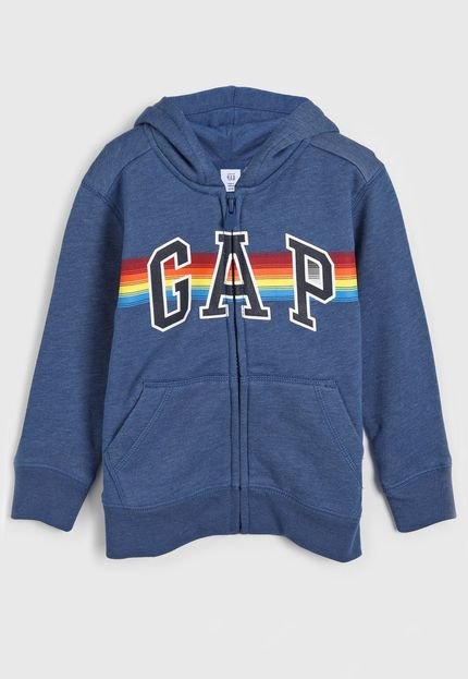 Blusa de Moletom Infantil GAP Rainbow Azul-Marinho - Marca GAP