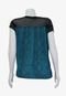 Blusa Shoulder Animal Print Azul Produto Gentilmente Usado - Marca EMIGÊ