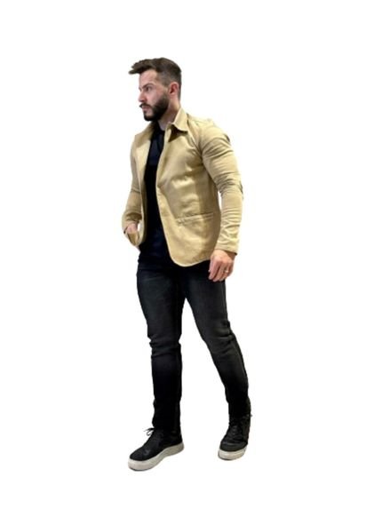 Blazer Masculino Sarja Elastano Manga Longa Khaki - Razon Jeans - Marca Razon Jeans