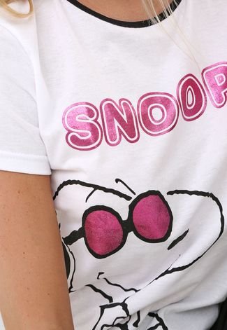 Blusa Snoopy by FiveBlu Foil Branca