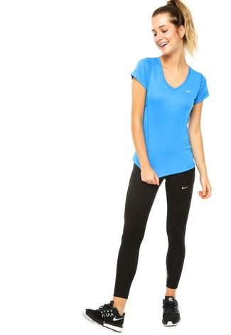 Camiseta Nike Nike Miler V-Neck Azul