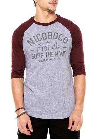 Camiseta Nicoboco Raglan Park Cinza