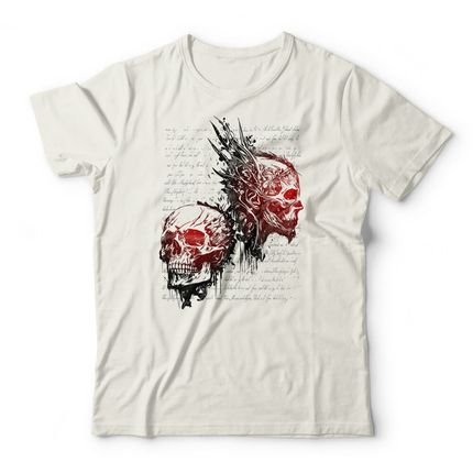 Camiseta Ink Skulls - Off White - Marca Studio Geek 