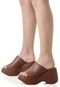 Tamanco Feminino Mule Flatform Anabela Plataforma Sola Macia Caramelo - Marca Gigil