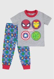 Pijama Niño Avengers Iconos Circulares Gris Marvel