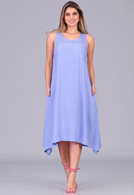 Vestido Midi de Alças e Pontas B’Bonnie Irma Azul - Marca B'Bonnie