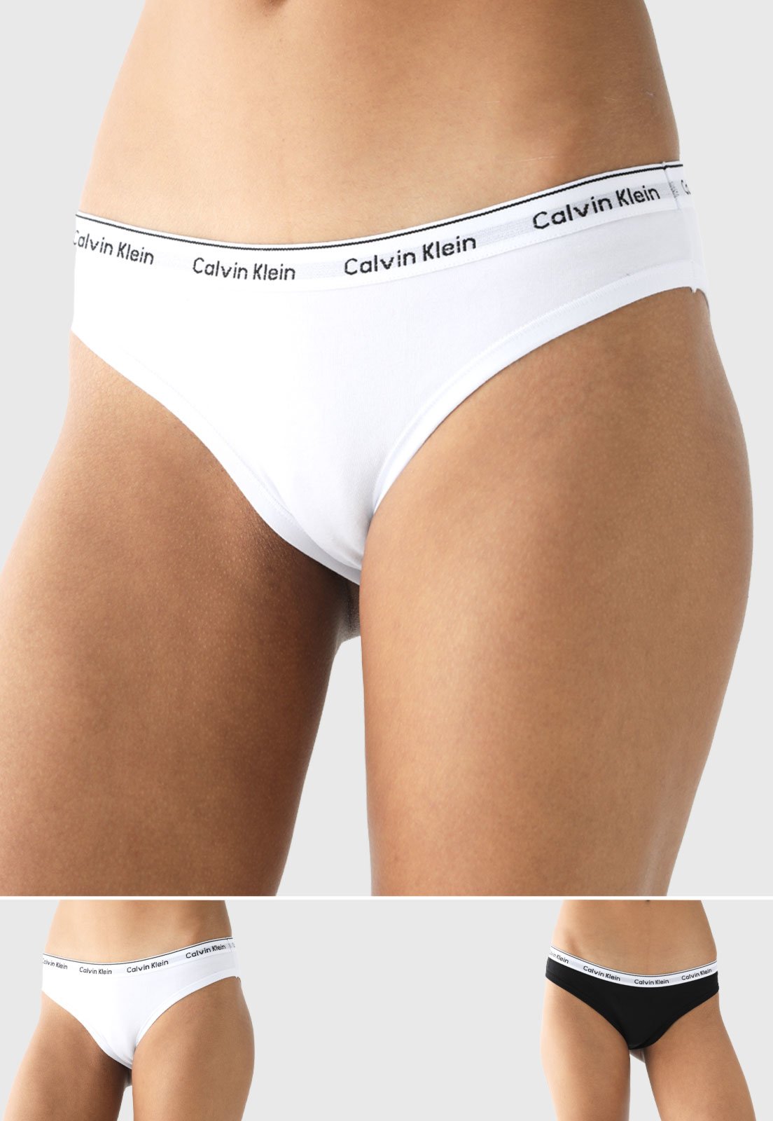 Kit 2pçs Calcinha Inspira Tanga Logo Preta - Marca Calvin Klein Underwear