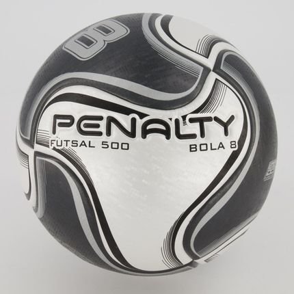 Bola Penalty 8 X Futsal Cinza e Preta - Marca Penalty