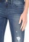 Calça Jeans Only Skinny Cropped Destroyed Azul - Marca Only