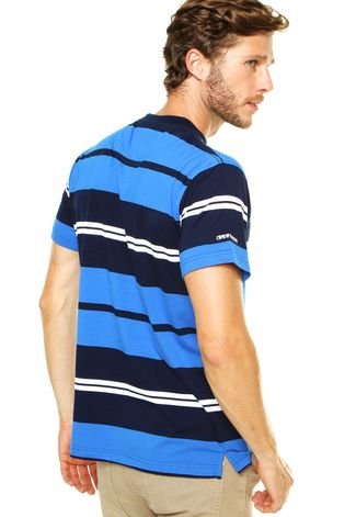 Camiseta Aleatory Listras Careca Azul