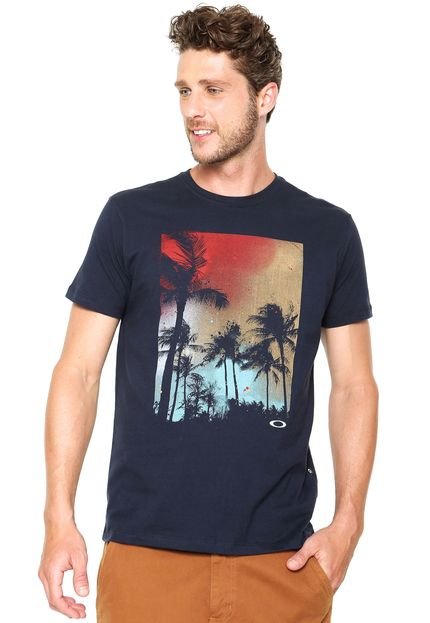 Camiseta Oakley Stain Palm Azul-marinho - Marca Oakley