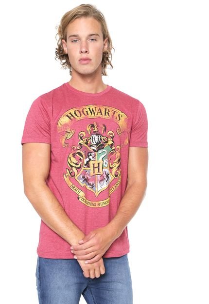 Camiseta Sideway Harry Potter Manga Curta Hogwarts Vermelha - Marca Sideway Harry Potter