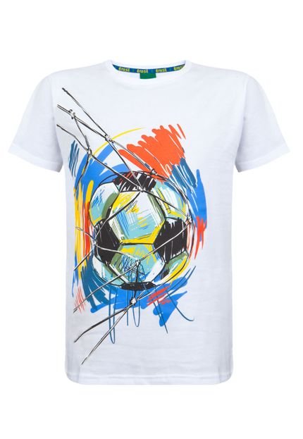 Camiseta Licenciados Copa do Mundo Bola Na Rede Teen Branca - Marca Licenciados Copa do Mundo