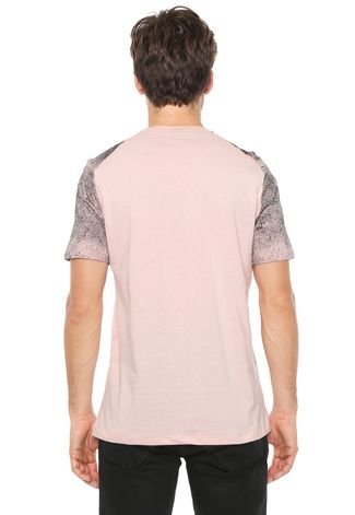 Camiseta Rovitex Estampada Rosa/Preta