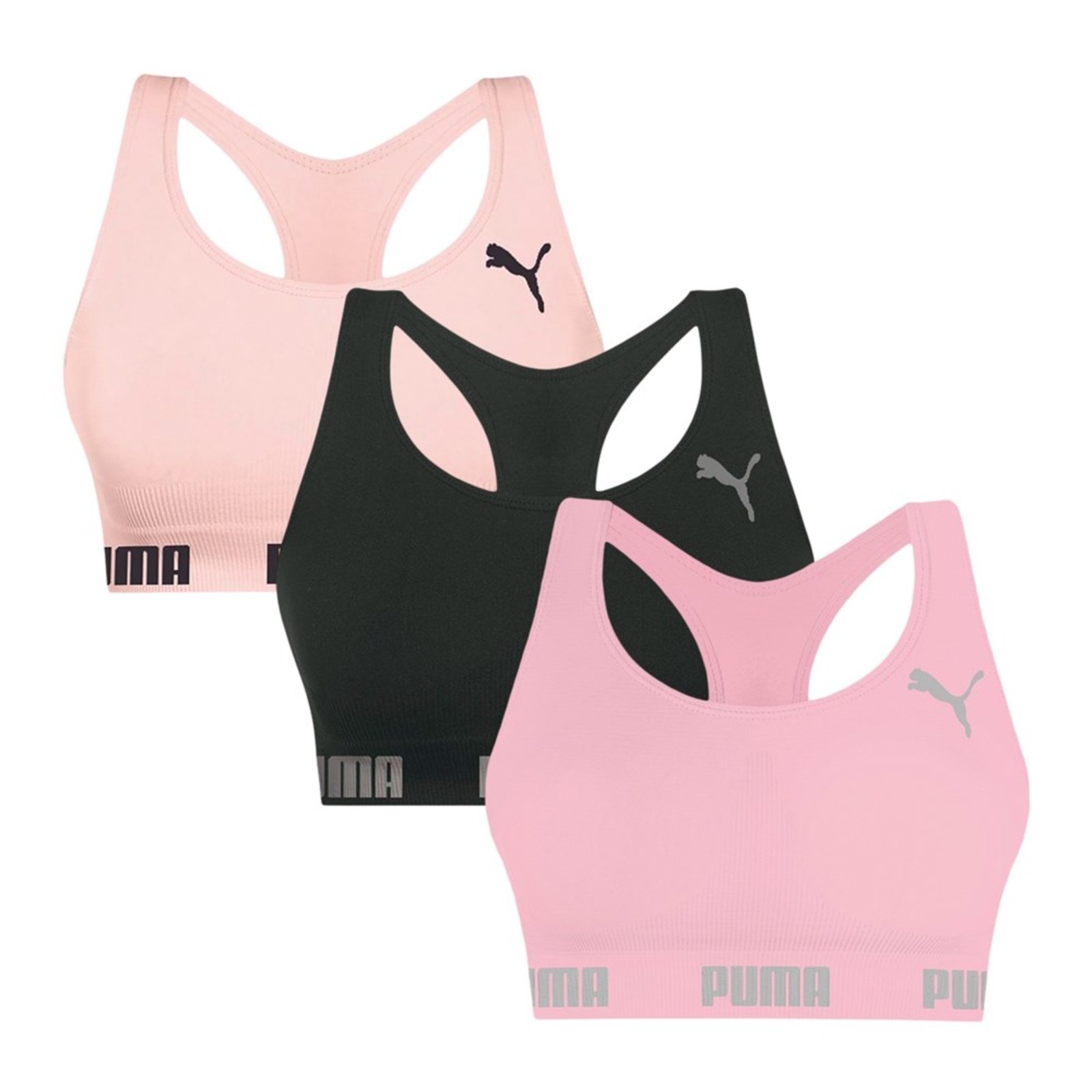 Kit 3 Tops Puma Nadador Sem Costura Feminino - Marca Puma