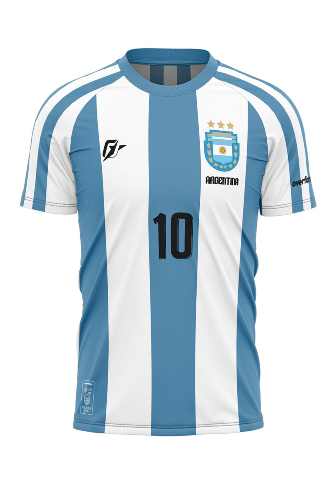 Camiseta Filtro UV Argentina Copa Torcedor Retrô Albiceleste - Marca Over Fame