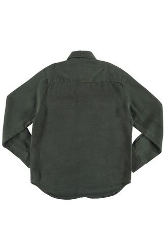 Camisa de Liocel Crawling Jeans Menino Verde Militar - Tam. 04 ao 08