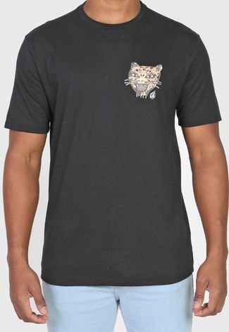 Camiseta Volcom Ozzy Tiger Preta