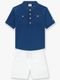 Conjunto Infantil Menino Camisa   Bermuda Milon Azul - Marca Milon