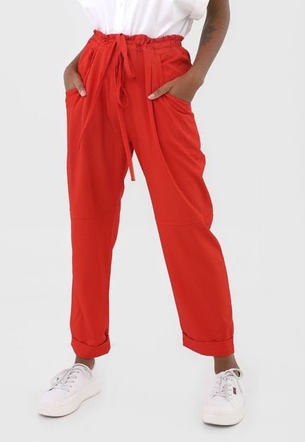 Calça Calvin Klein Slim Amarração Vermelha - Marca Calvin Klein