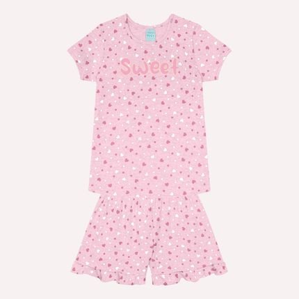 Pijama Brilha no Escuro Infantil Menina Kyly Rosa - Marca Kyly