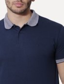 Polo Aramis Masculina Piquet Duplo Gola Jacquard Azul Marinho - Marca Aramis