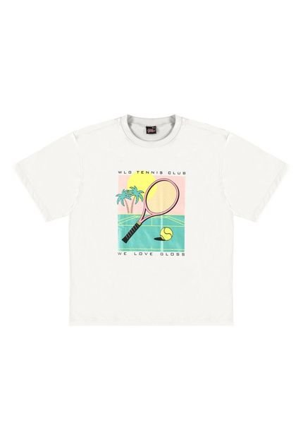 Camiseta Manga Curta Infantil Feminina Gloss Branco - Marca Gloss