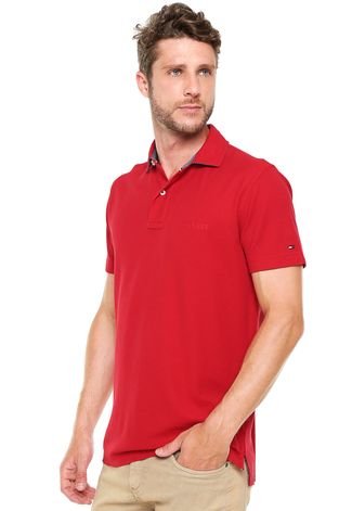 Camisa Polo Tommy Hilfiger Slim Vermelha