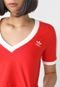 Camiseta Cropped adidas Originals Logo Vermelha/Branca - Marca adidas Originals